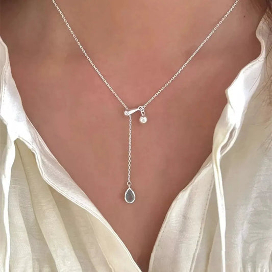 925 Sterling Silver Y-Shaped Drop Necklace by Partner Labels