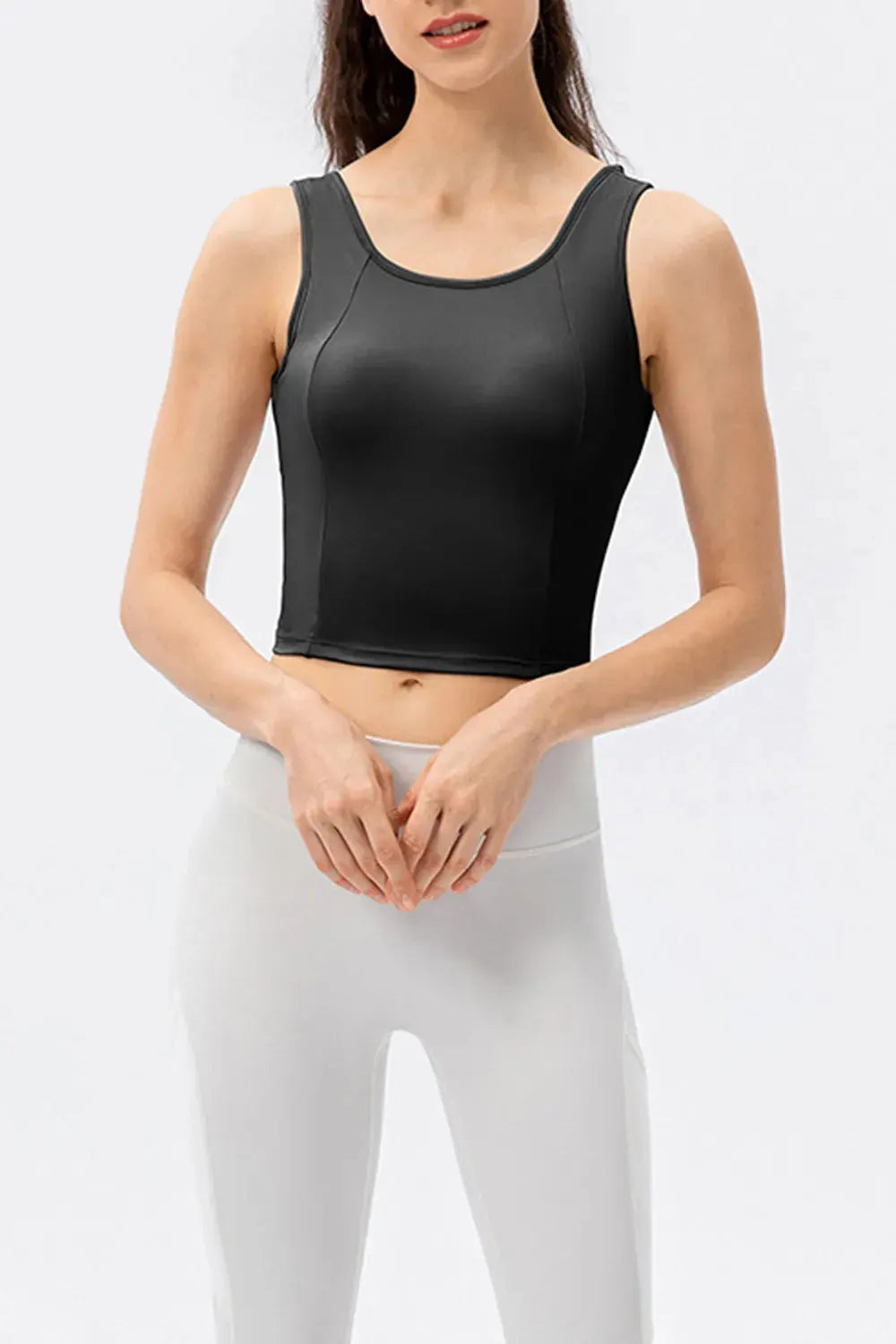 Round Neck Wide Strap Active Tank by Partner Label
