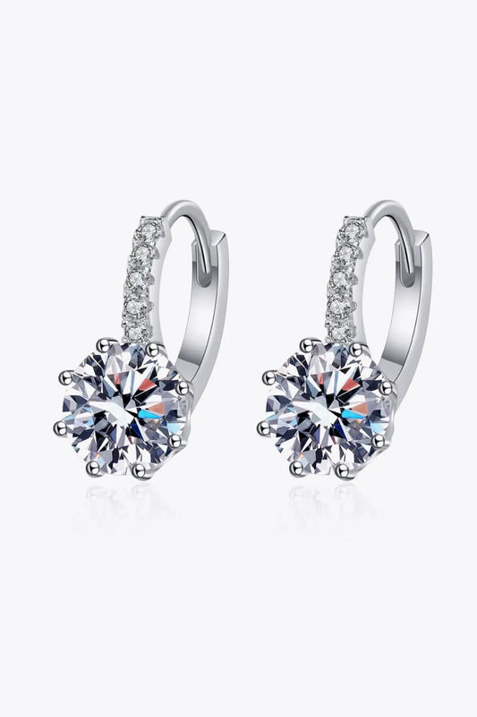 4 Carat Moissanite 925 Sterling Silver Earrings by Partner Label