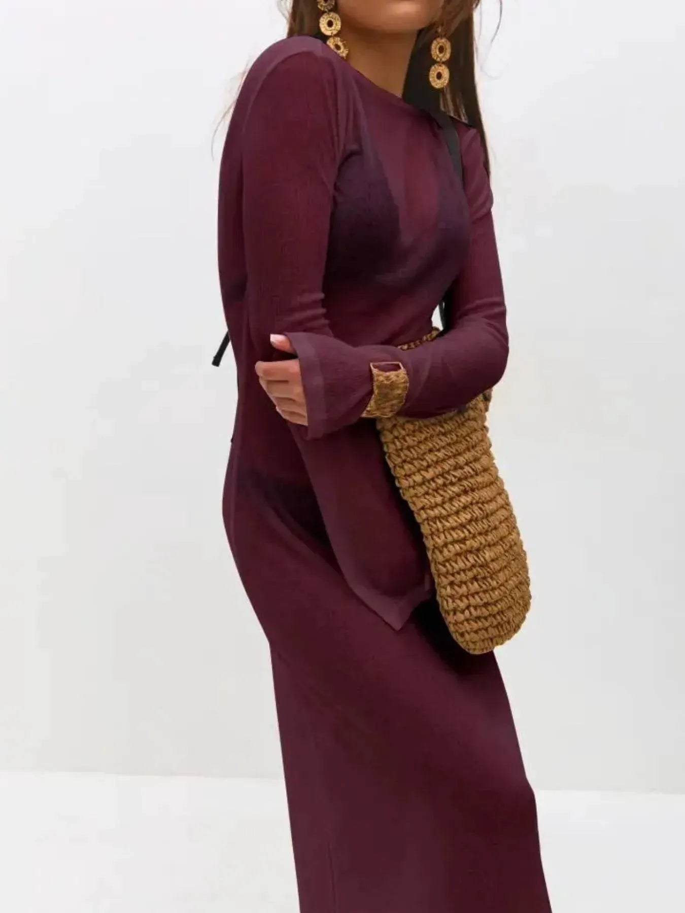 Backless Long Sleeve Maxi Cover-Up by Partner Labels