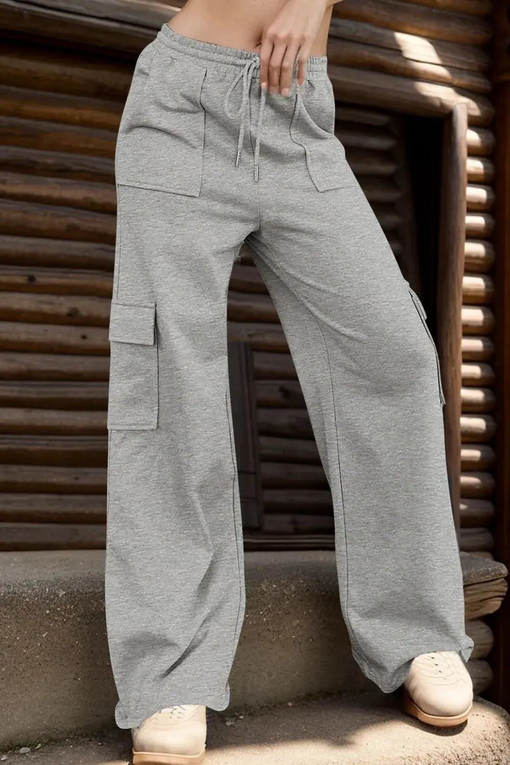 Drawstring Active Pants with Pockets by Partner Label