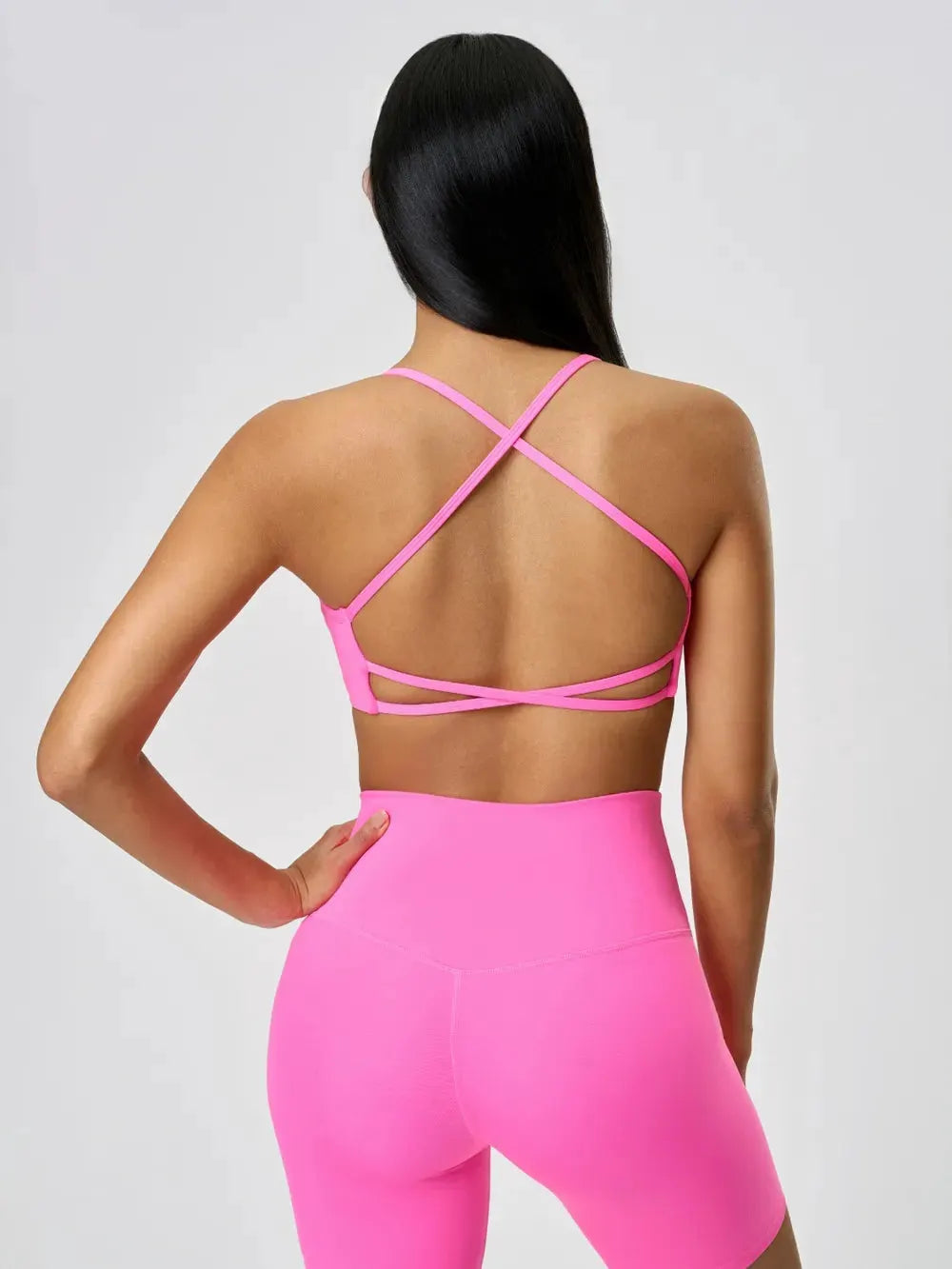 Millennia Crisscross Back Scoop Neck Active Cami with Detachable Chest Pads by Millennia