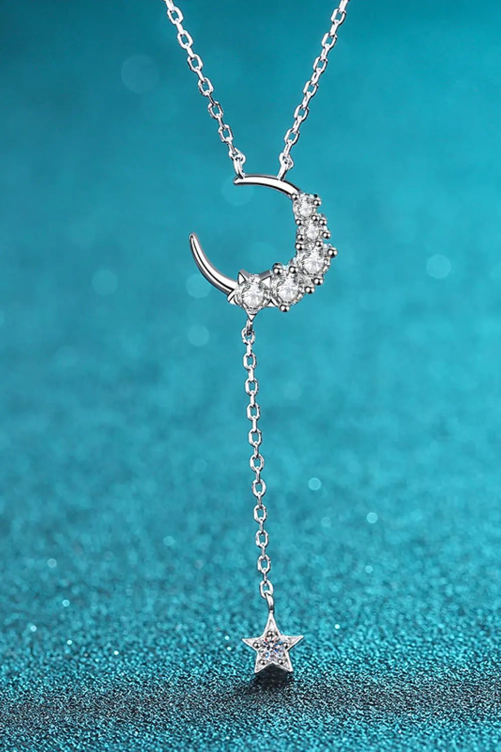 Star & Moon Moissanite Necklace by Partner Label