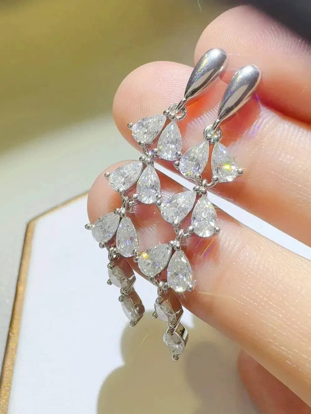 6 Carat Moissanite 925 Sterling Silver Bar Earrings by Partner Label