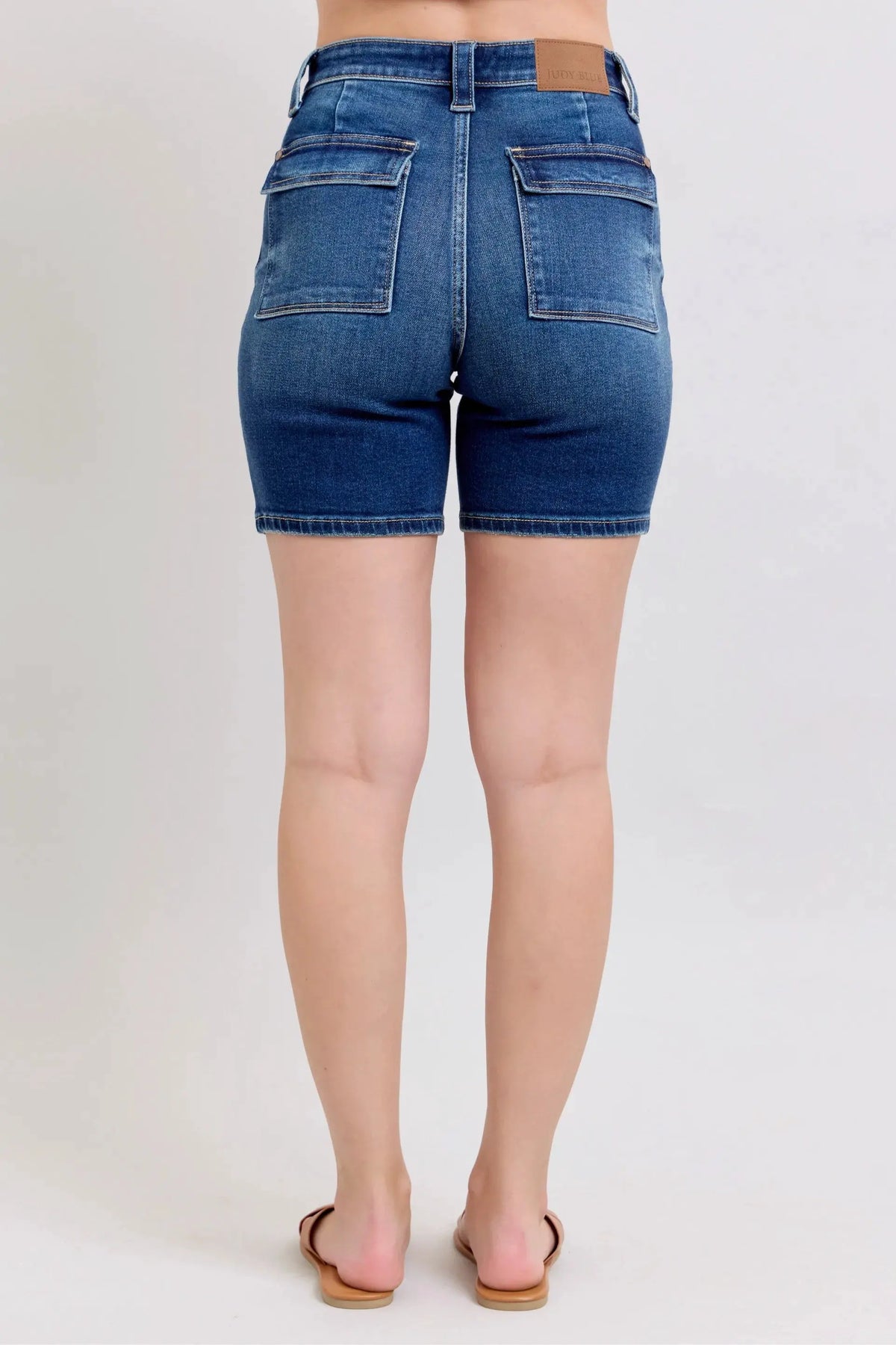 Judy Blue Full Size High Waist Bermudas Jeans W/ Back Flap Pockets Plus Size by Judy Blue