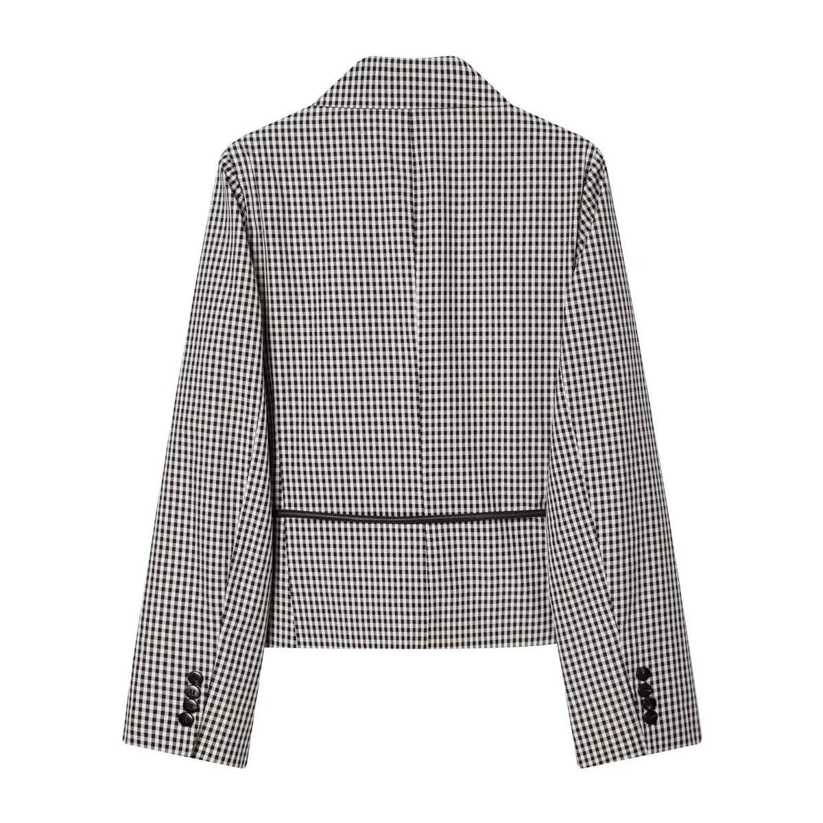 Women's Jacket Black White Gingham Belted Blazer BYMANYC ® New York SOHO TIE-BELT CHECKED BLAZER - New Collection by BYMANYC ® New York