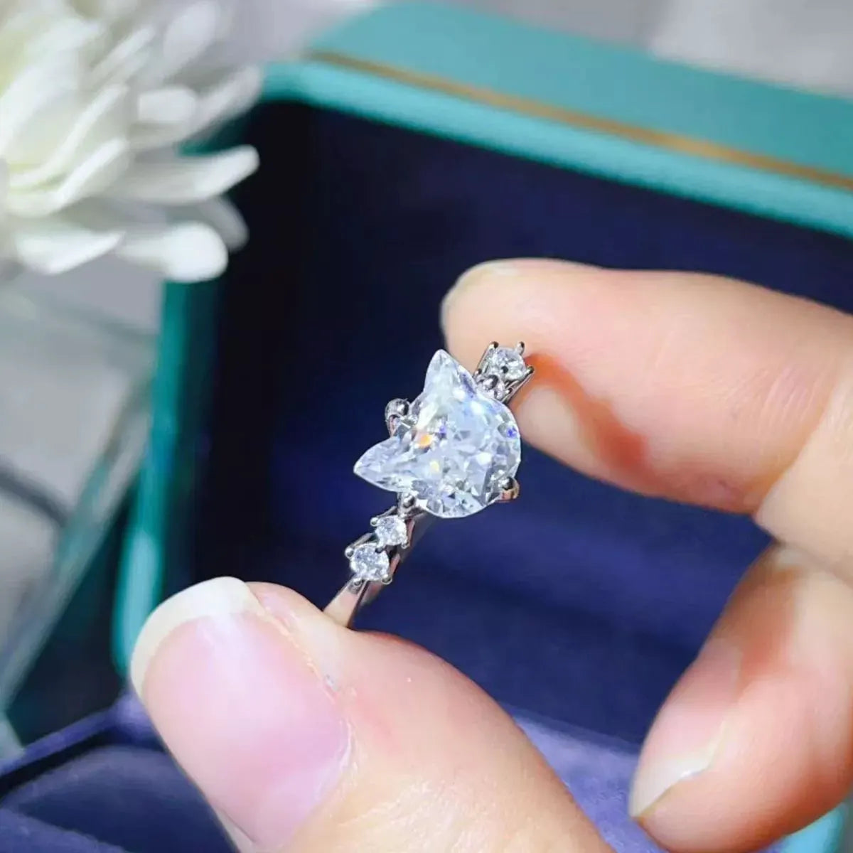 2 Carat Moissanite 925 Sterling Silver Ring by Partner Label