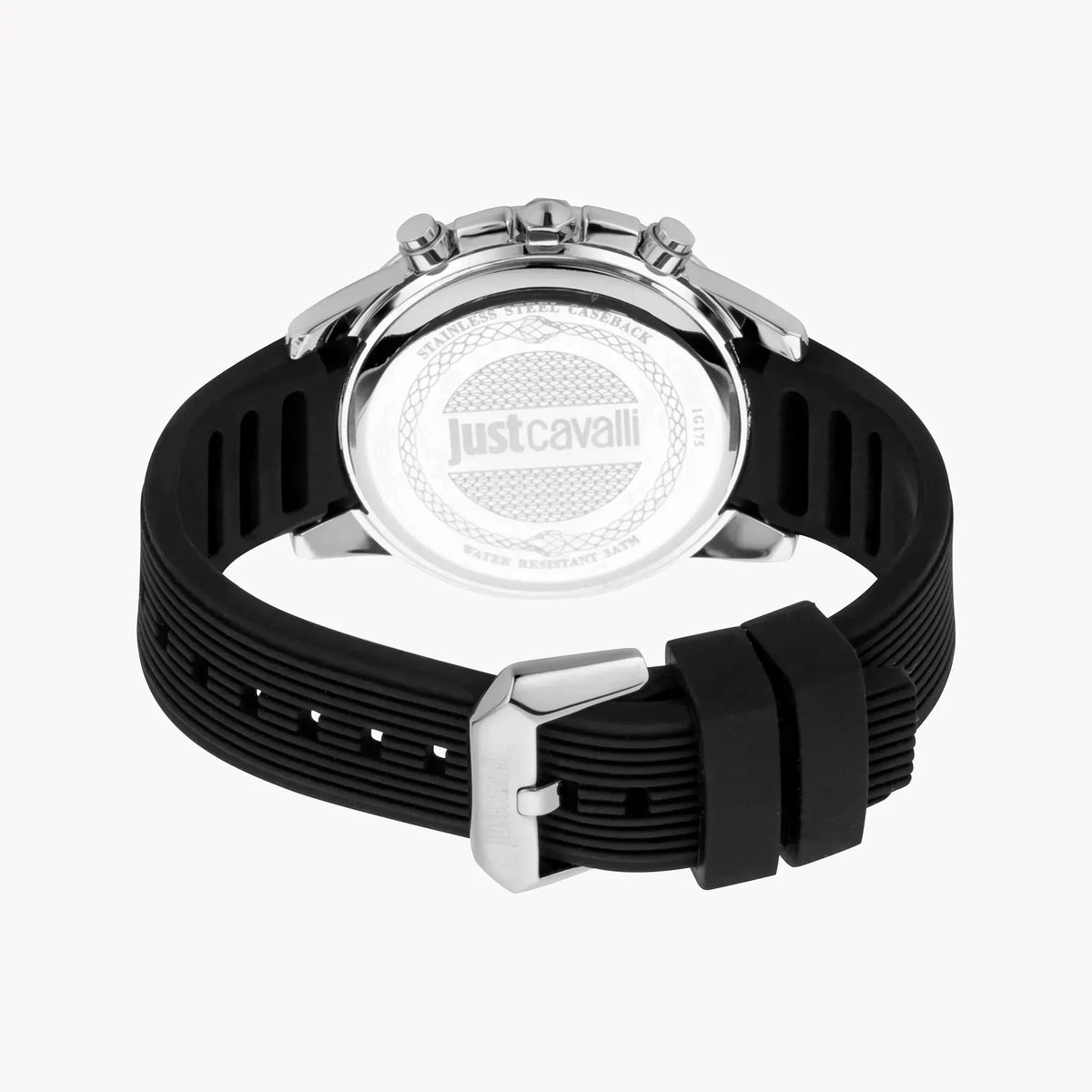 Just Cavalli Men's Black Silicone Watch, Silver Dial | Jc1g175p0015 by JUST CAVALLI