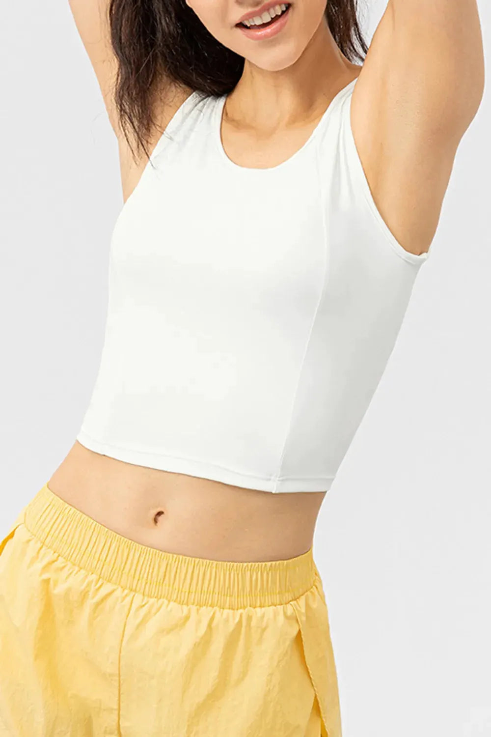 Round Neck Wide Strap Active Tank by Partner Label