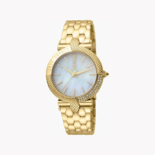 Just Cavalli Women's Gold Stainless Steel Watch, White Dial | Jc1l105m0085 by JUST CAVALLI