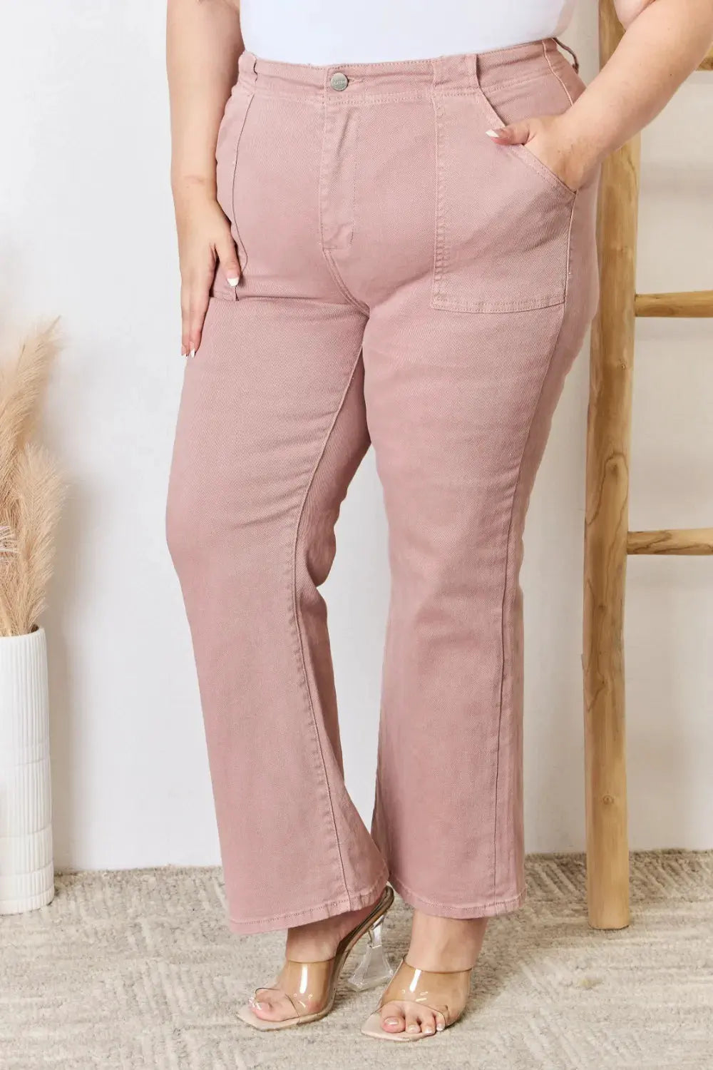 RISEN Full Size High Rise Ankle Flare Jeans by RISEN