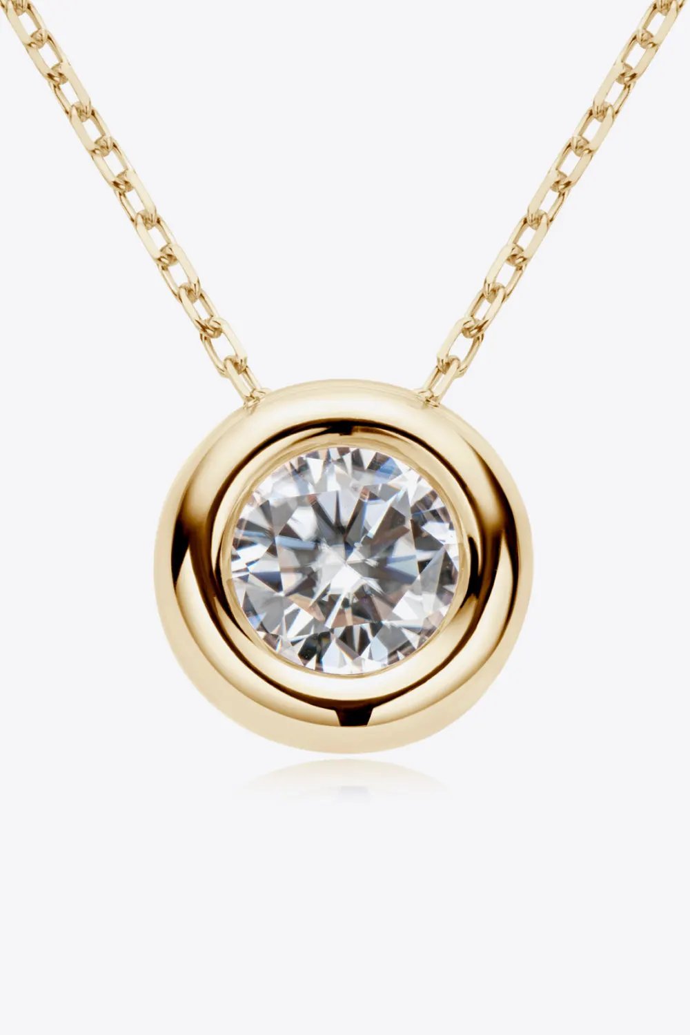 Adored 1 Carat Moissanite Pendant 925 Sterling Silver Necklace by Partner Label
