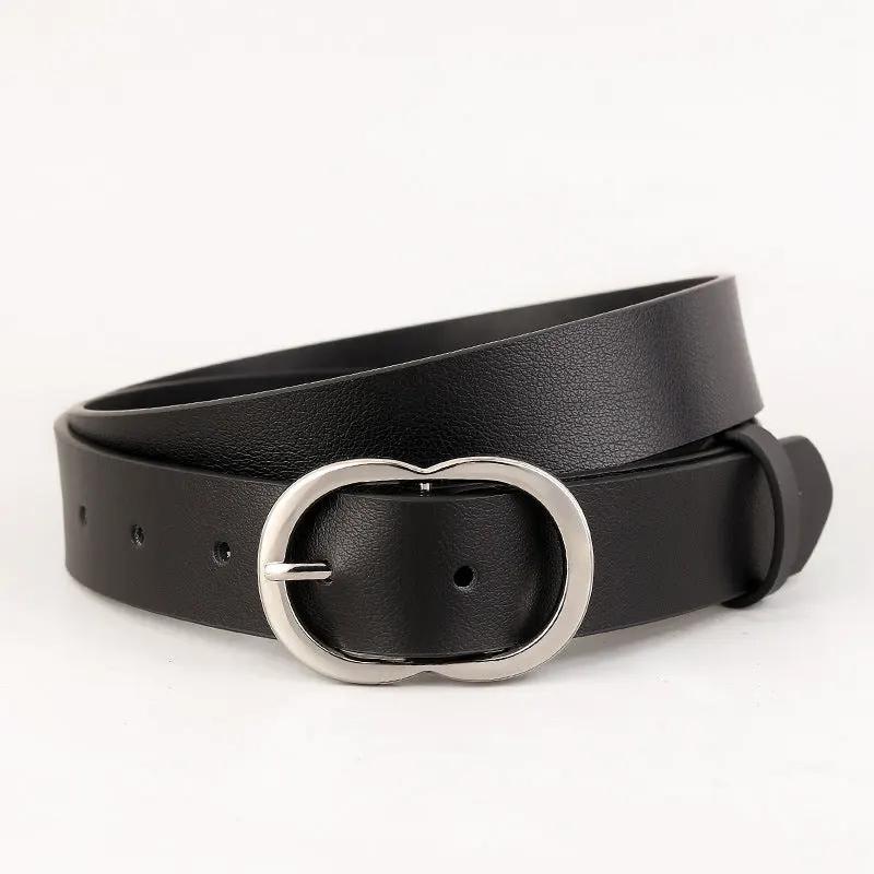 Skinny Belt with Oval Buckle by Trendsi