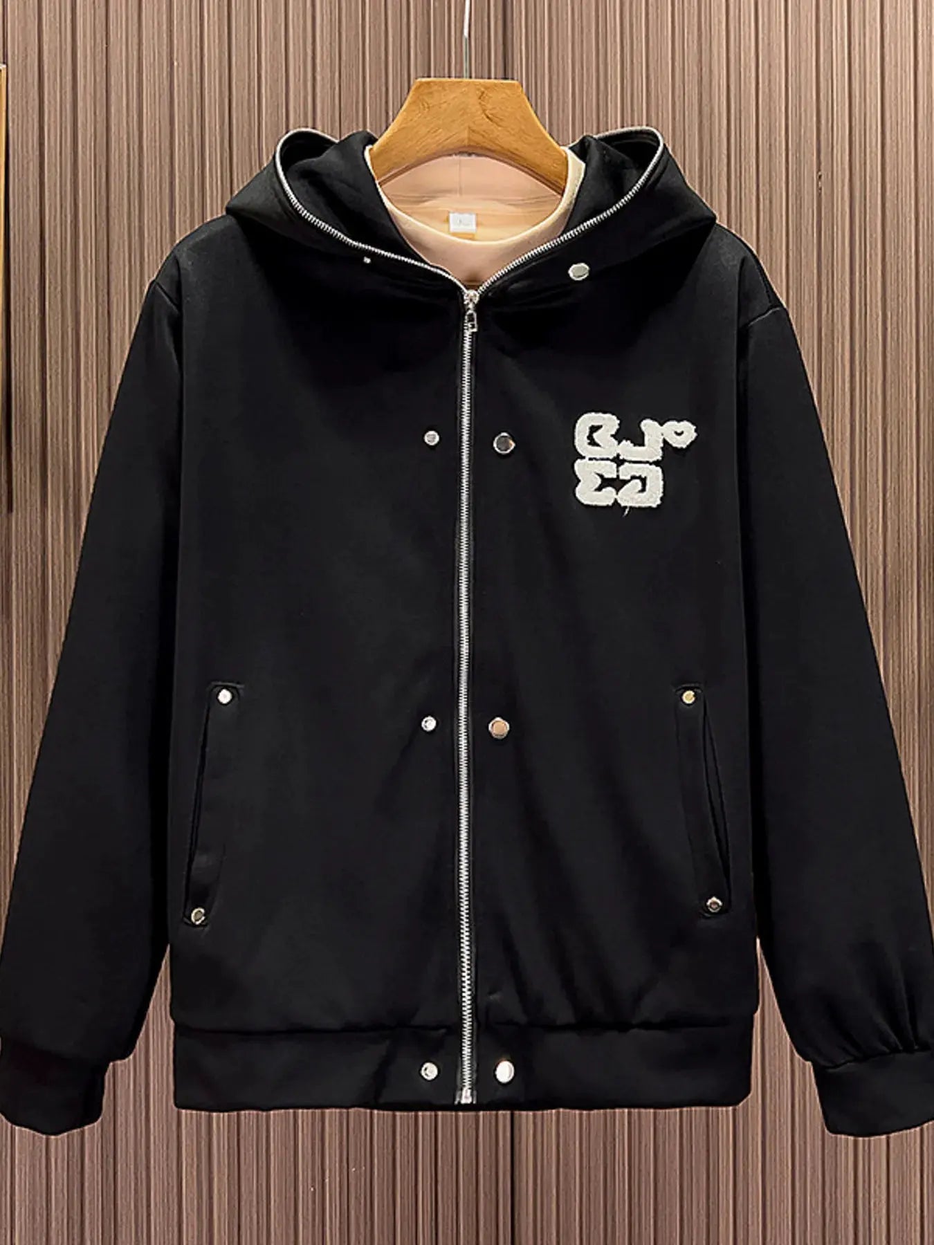 Men's Zip Up Long Sleeve Hoodie by Trendsi