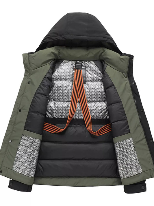 Men's Plus Size Hooded Padded Winter Jacket by Partner Label