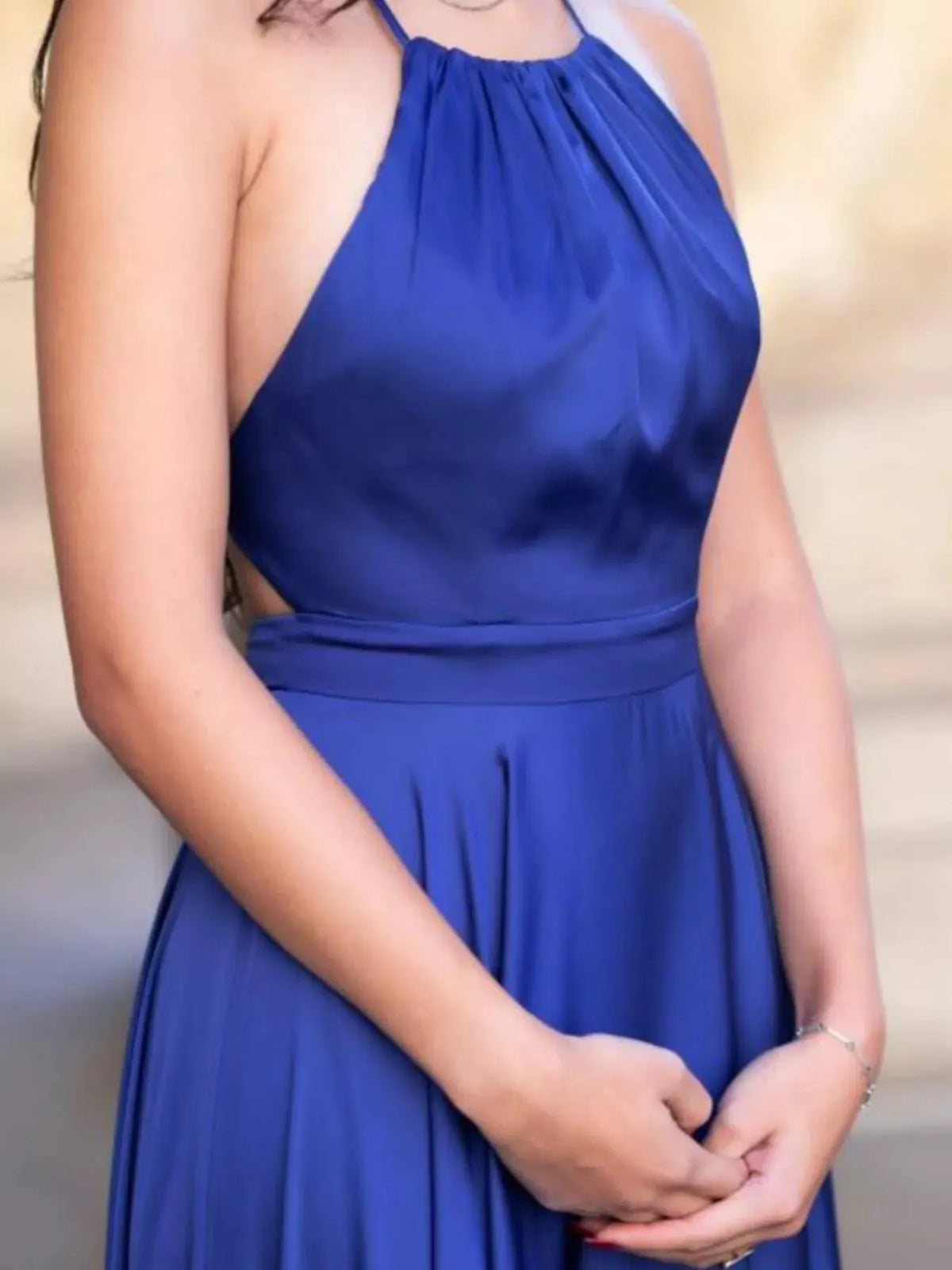 Halter Neck Slit Maxi Dress by Partner Label