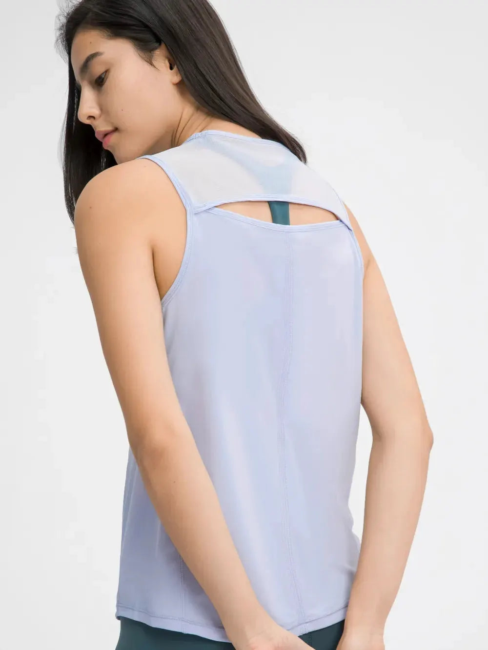 Millennia Cutout Back Round Neck Active Tank by Millennia