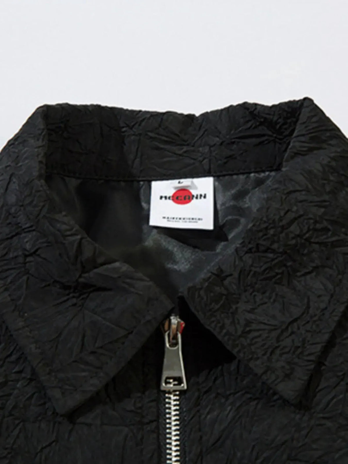 Textured Bomber Collared Neck Zip Up Jacket by Partner Label