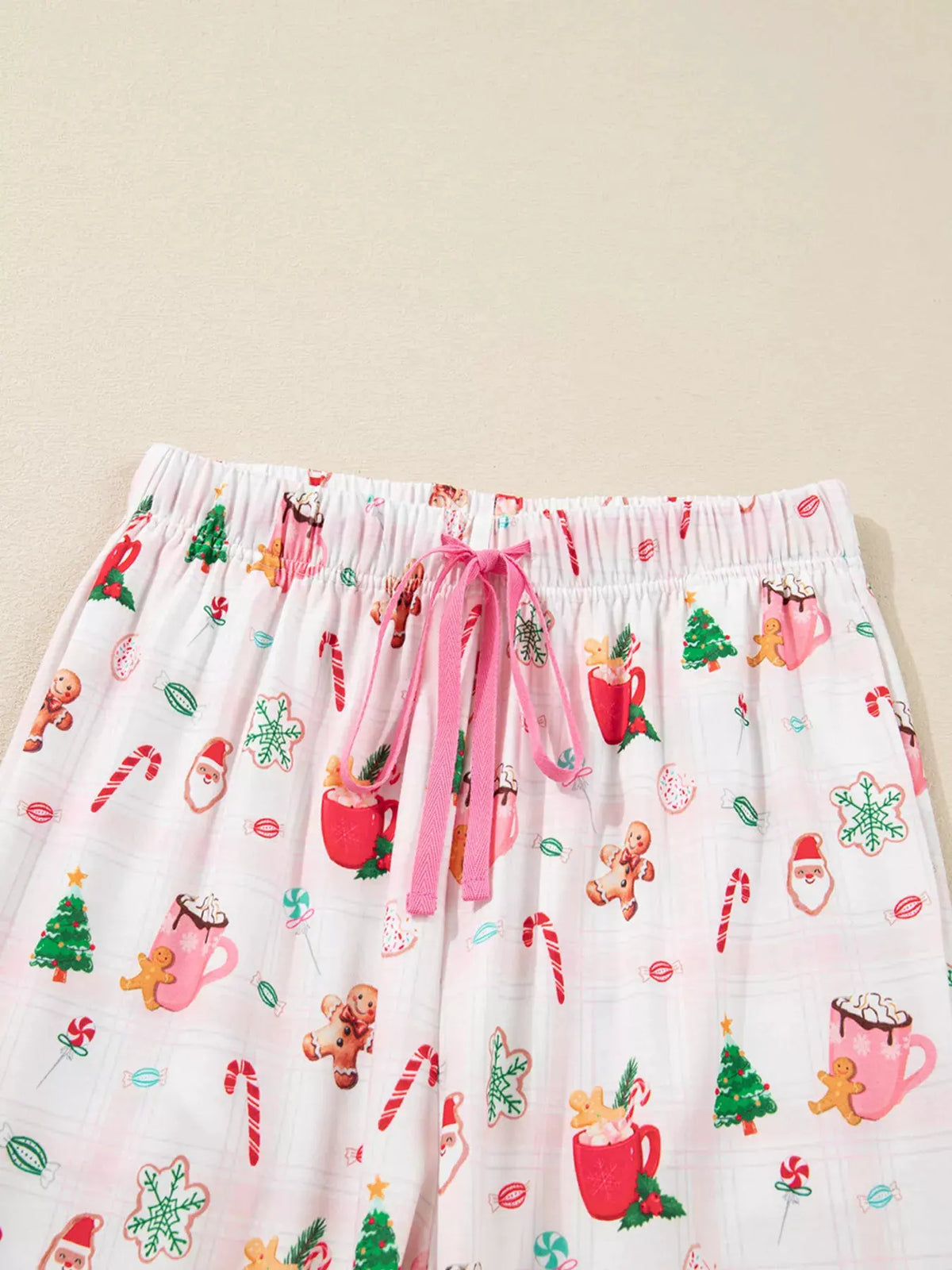 Christmas Spirit Cute Holiday Print Short Sleeve Shirt and Pants 2pcs Pajama Set by Partner Label