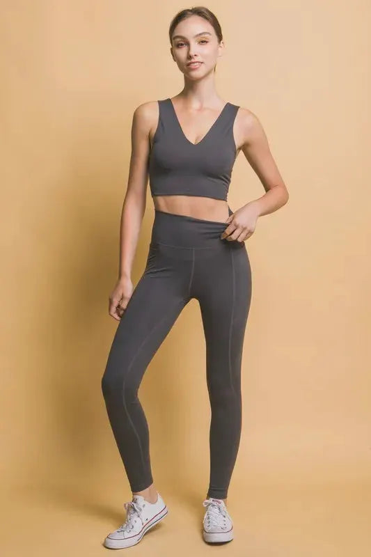 Love Tree High Waist Leggings with Side Pockets by Partner Label