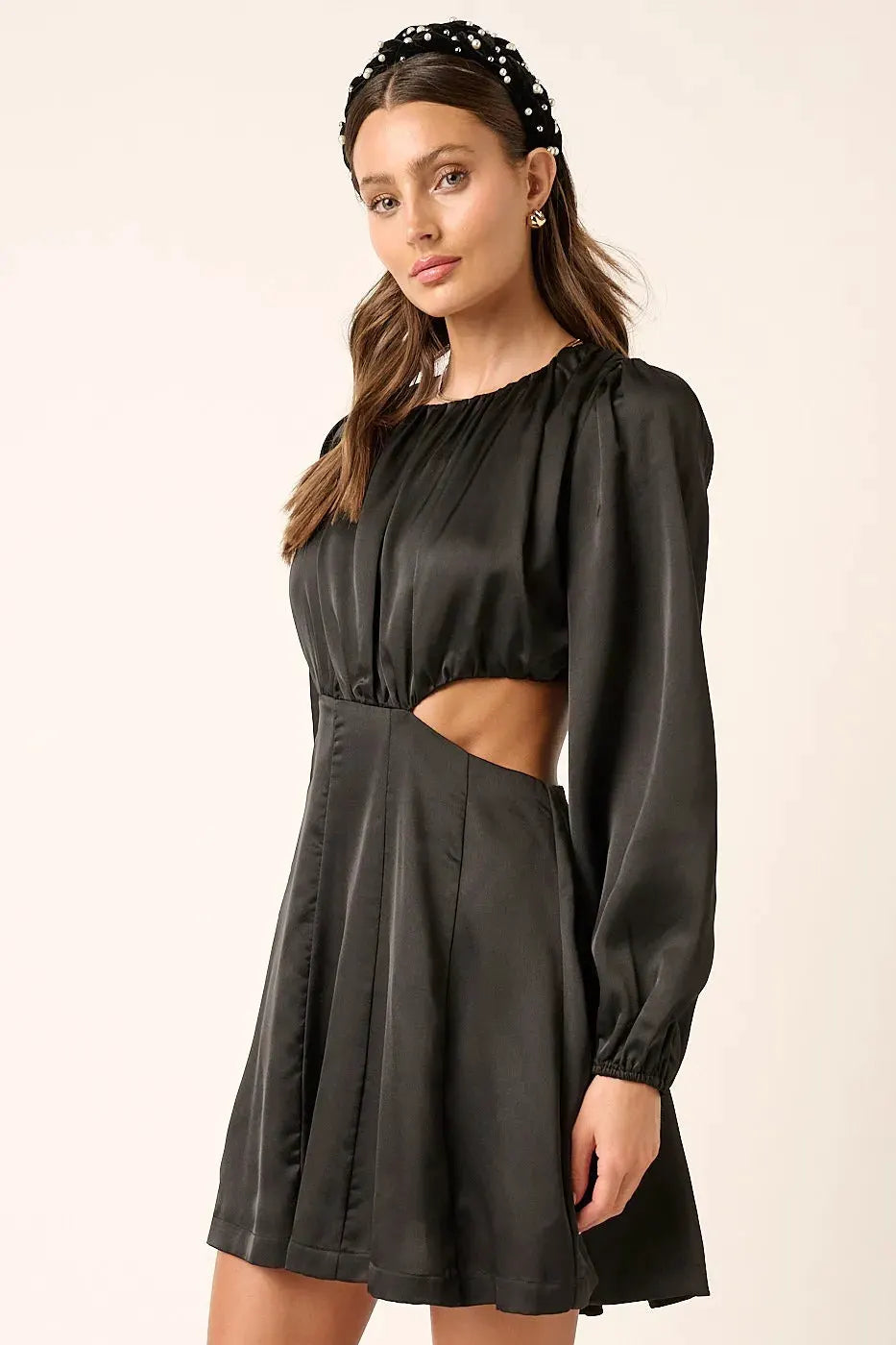 Mittoshop Satin Side Cutout Detail Mini Dress by Mittoshop