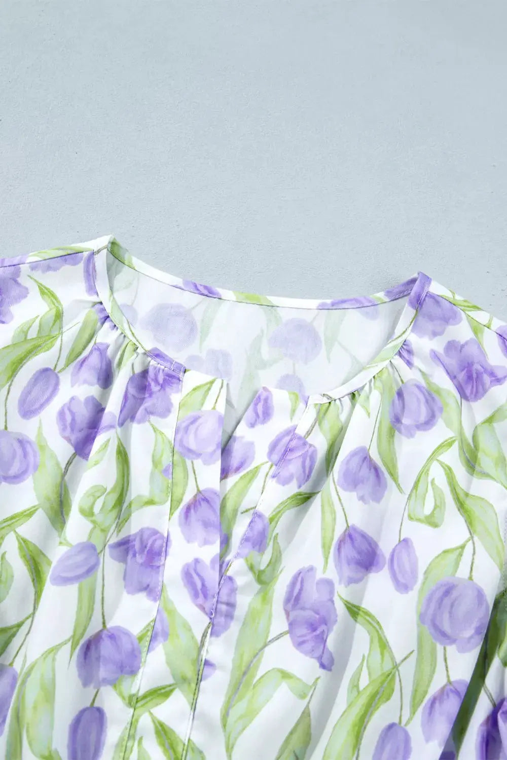 Floral Print Contrast Trim Midi Dress by Trendsi