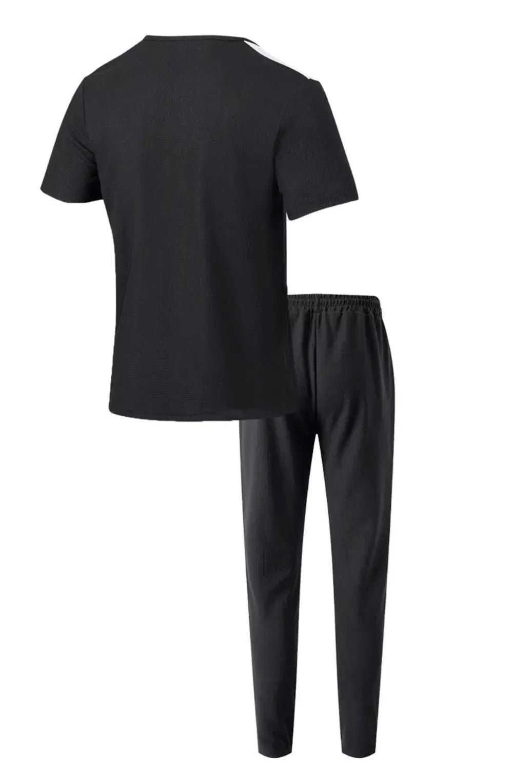 Men's Full Size Lace-Up Front Top and Pants Casual Set Plus Size by Trendsi