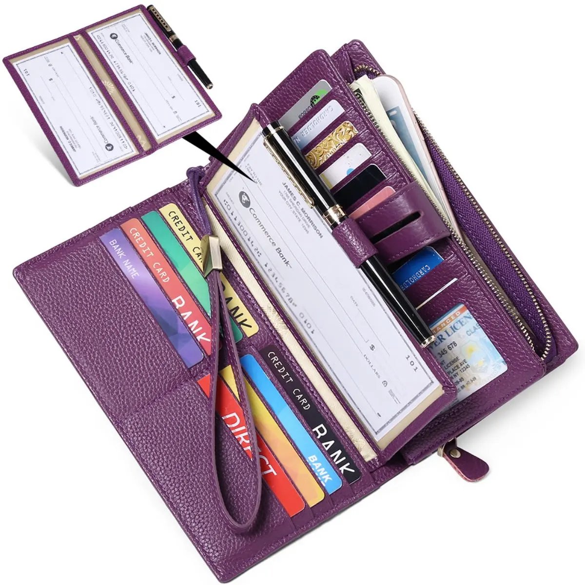 Leather Long Wallet by Partner Label