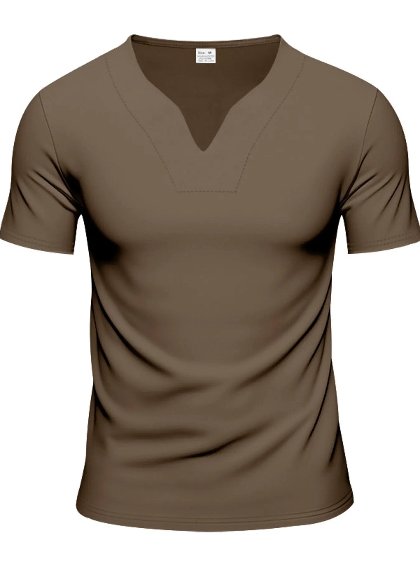 Men's Full Size Casual V-Neck Short Sleeve T-Shirt Plus Size by Trendsi