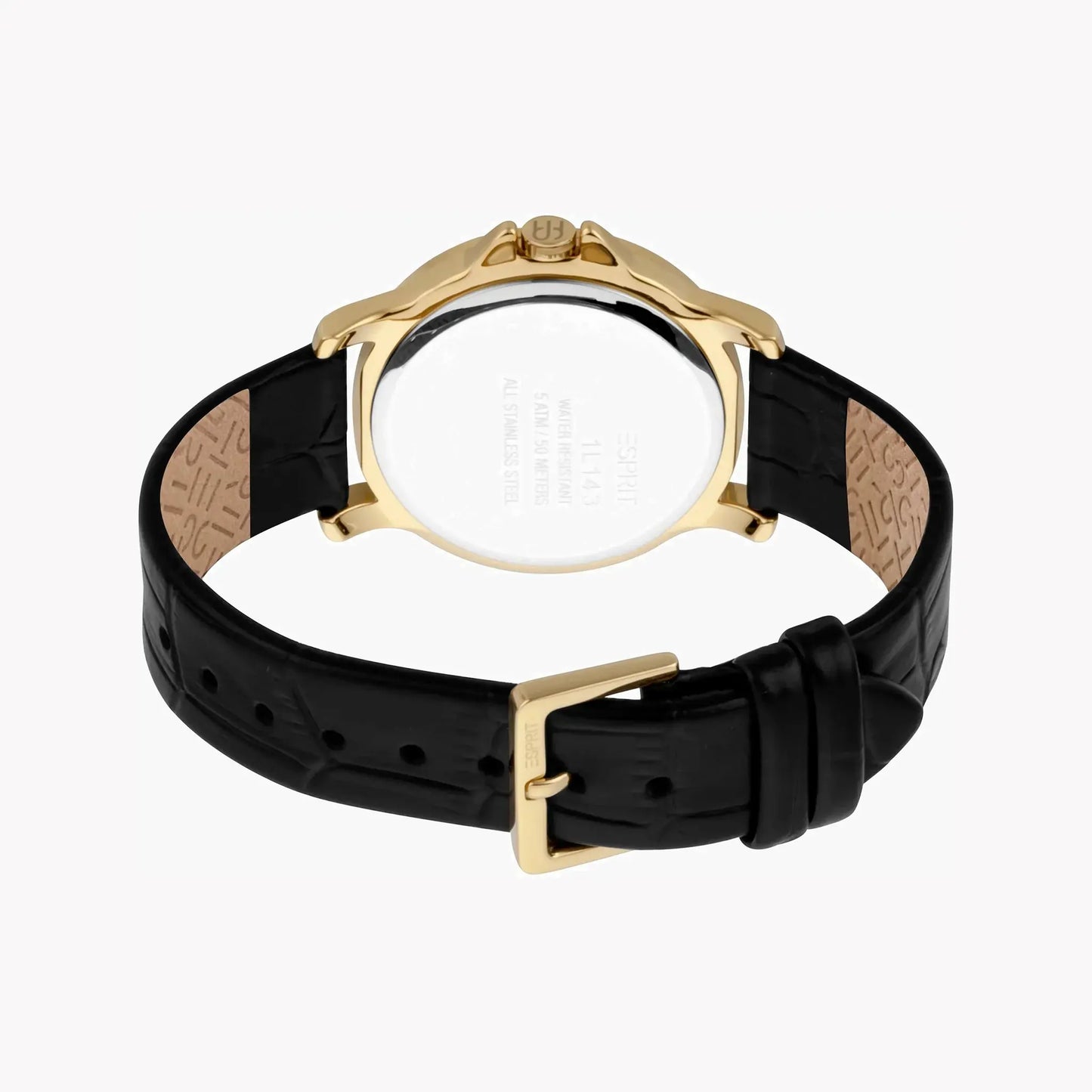 Esprit Women's Black Leather Watch, Black Dial | Es1l185m0065 by ESPRIT