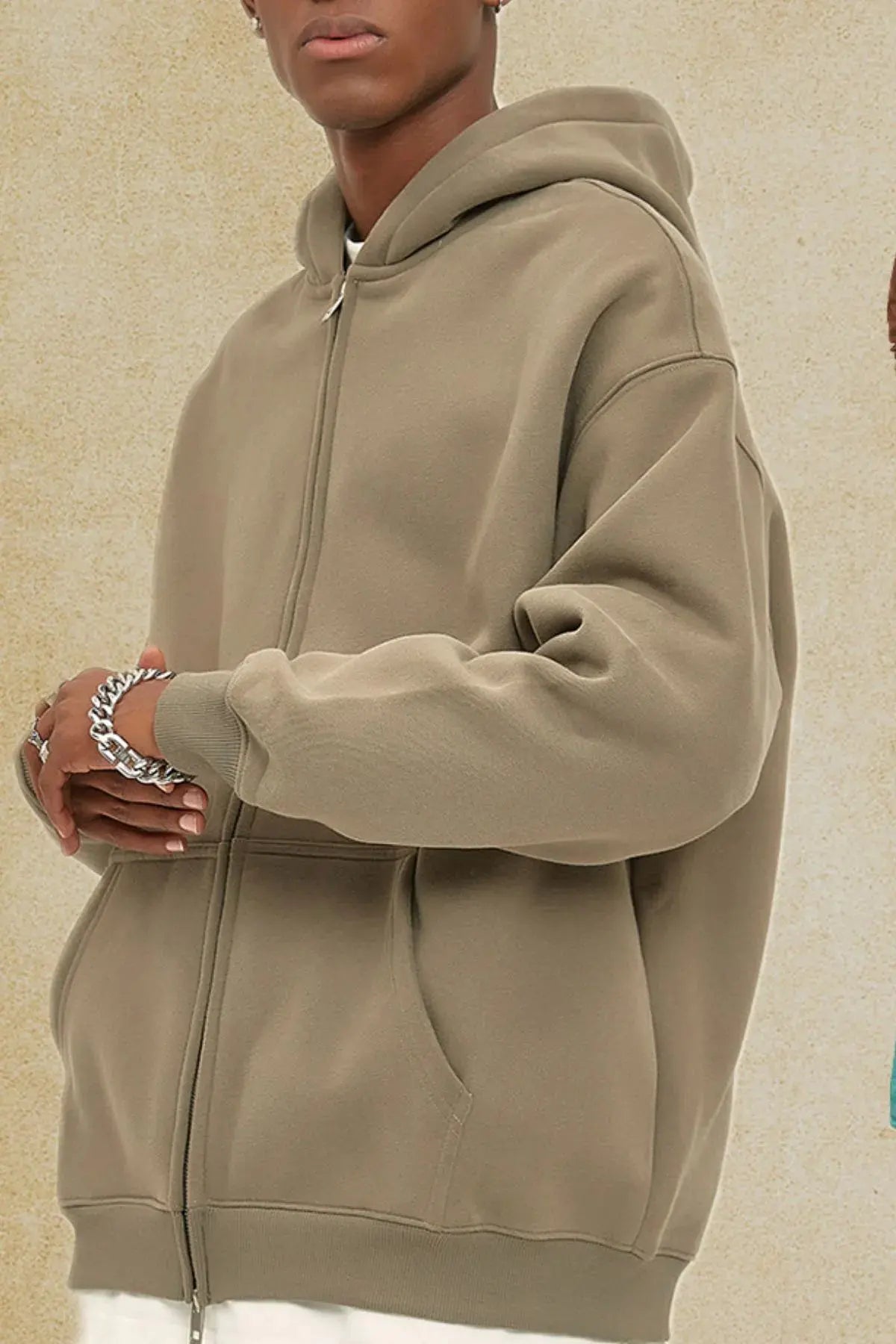 Men's Zip-Up Fleece Hoodie by Partner Label