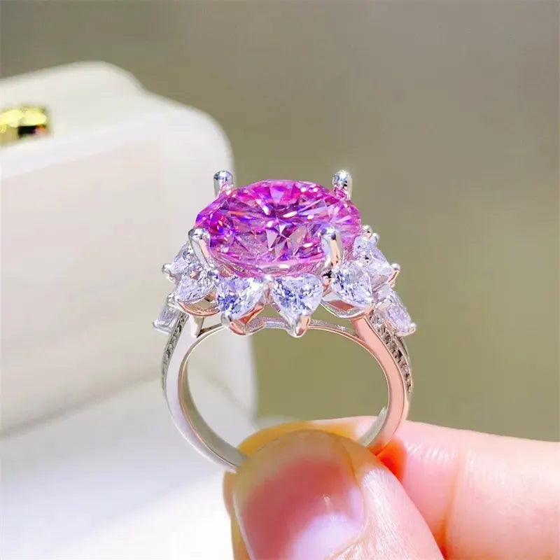 10 Carat Moissanite Zircon 925 Sterling Silver Ring by Partner Label