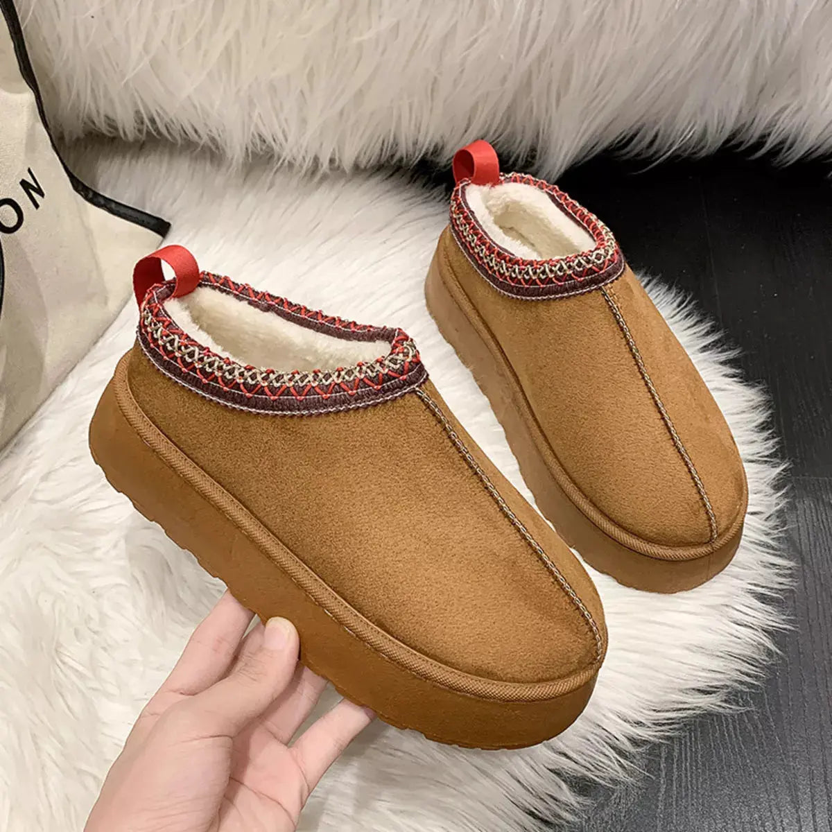 Round Toe Platform Slip-Ons by Partner Label