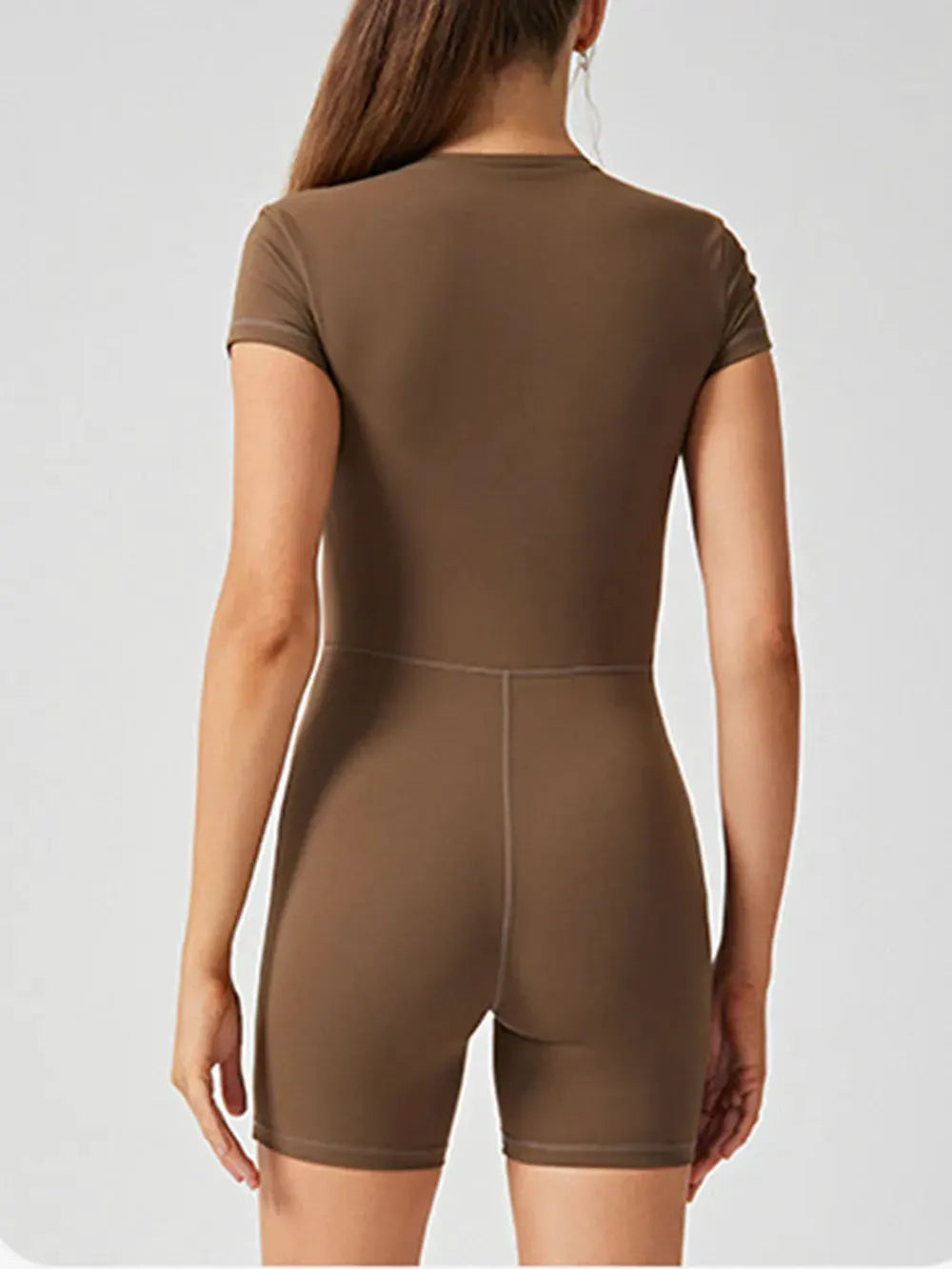 Half Zip Short Sleeve Active Romper by Partner Label