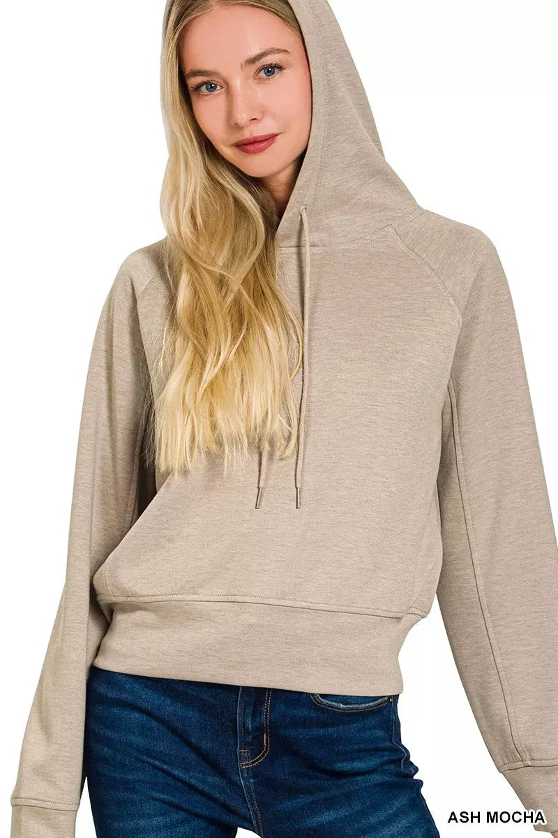 Zenana Drawstring Scuba Hoodie by Zenana