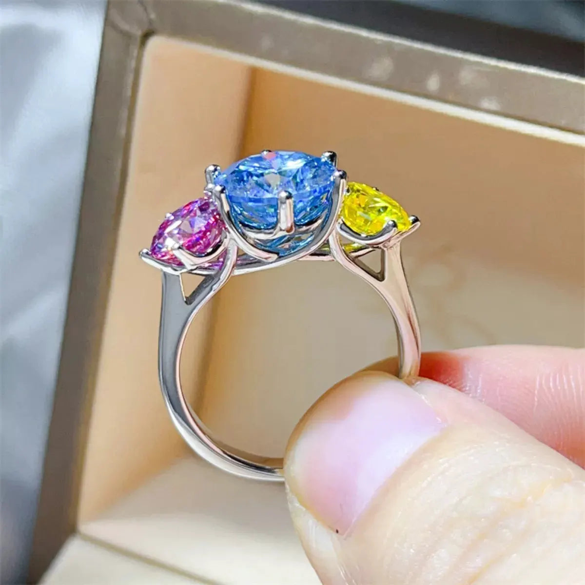 5 Carat Moissanite 925 Sterling Silver Ring by Partner Label