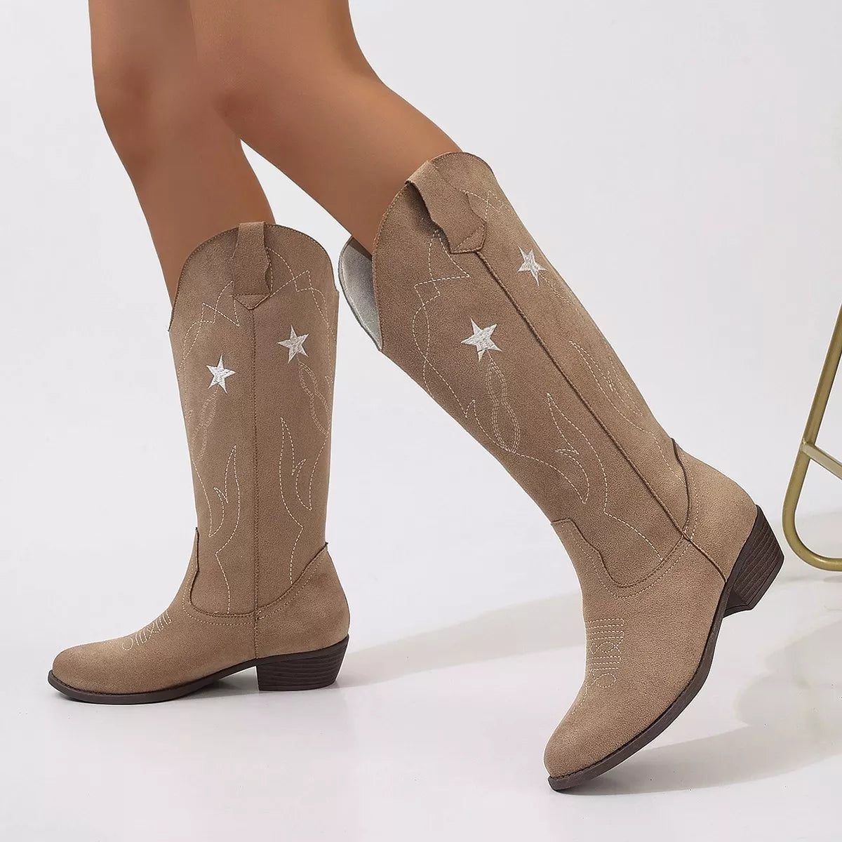 Western Star Embroidered Cowboy Boots by Partner Label