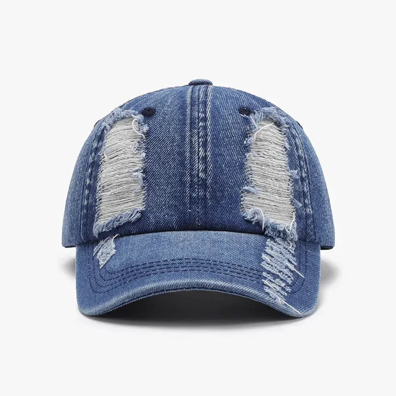 Distressed Cotton Baseball Cap by Partner Label