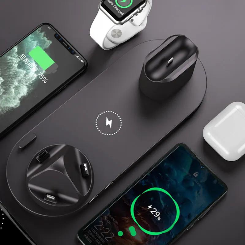 Wireless Charger For IPhone Fast Charger For Phone Fast Charging Pad For Phone Watch 6 In 1 Charging Dock Station by Maiden-Art
