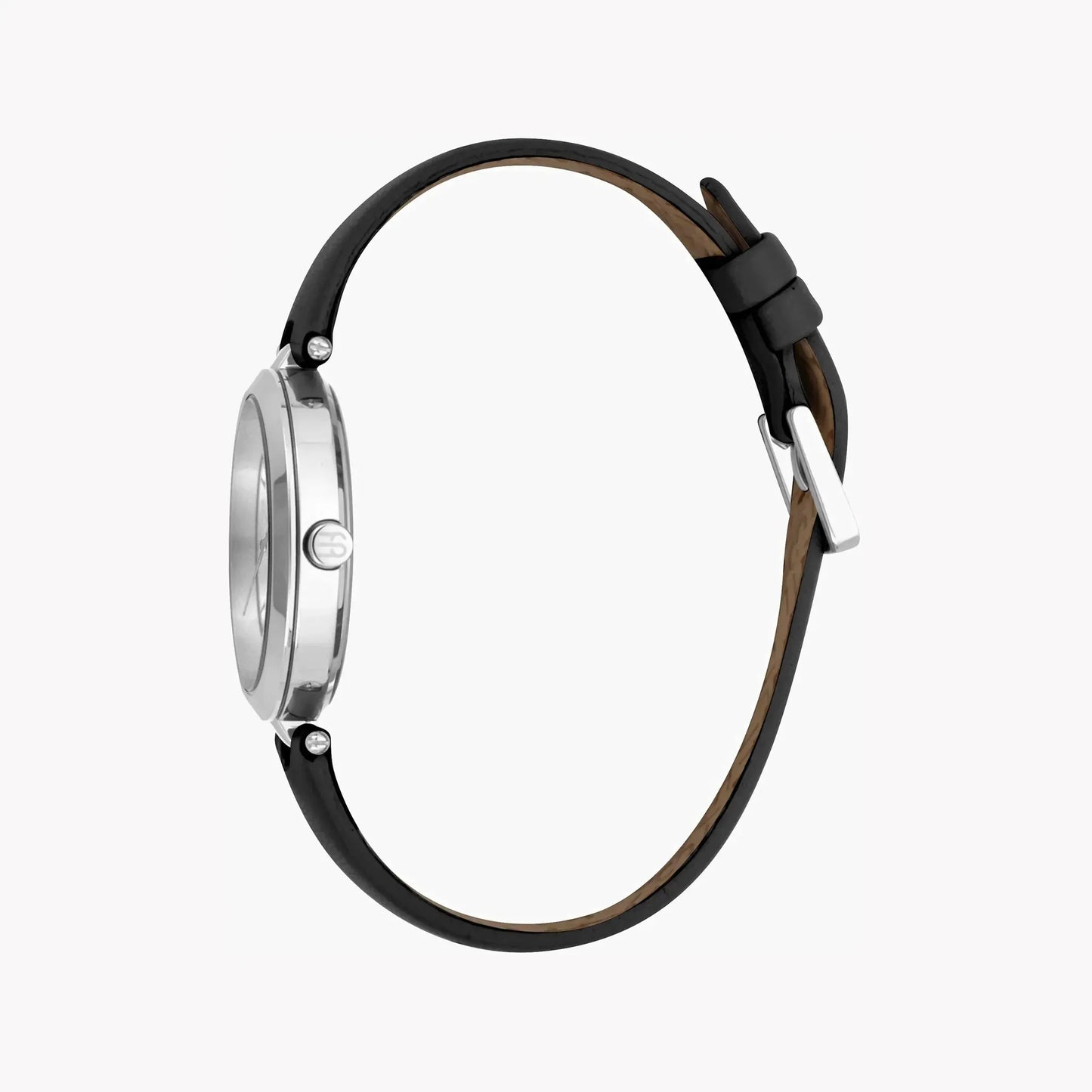 Esprit Women's Black Leather Watch, Silver Dial | Es1l063m0055 by ESPRIT