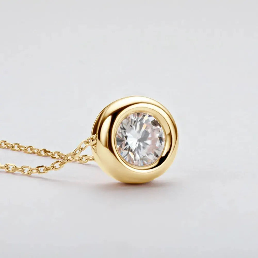 1 Carat Moissanite 925 Sterling Silver Necklace by Partnel Label