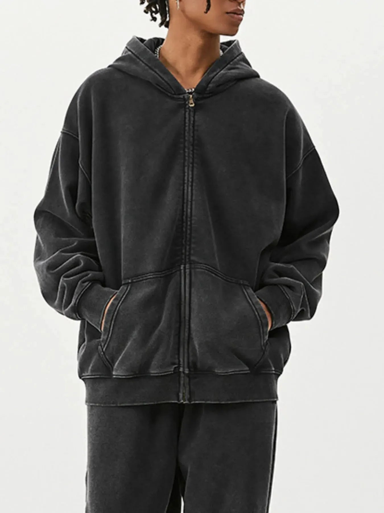 Men's Zip Up Long Sleeve Hoodie by Partner Label