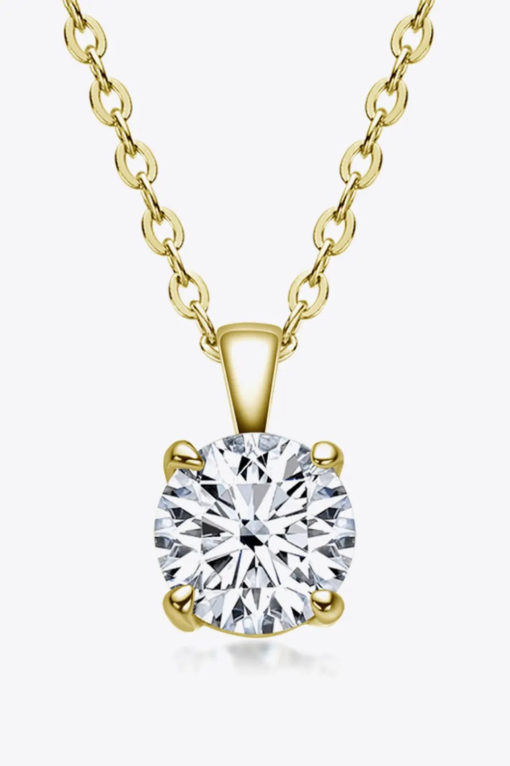 925 Sterling Silver 1 Carat Moissanite Chain-Link Necklace by Partner Label