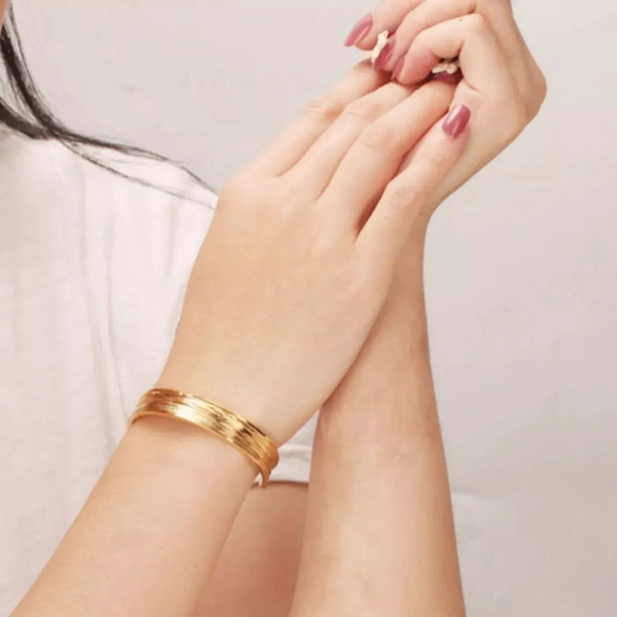 18K Gold-Plated Copper Open Bracelet by Partner Label