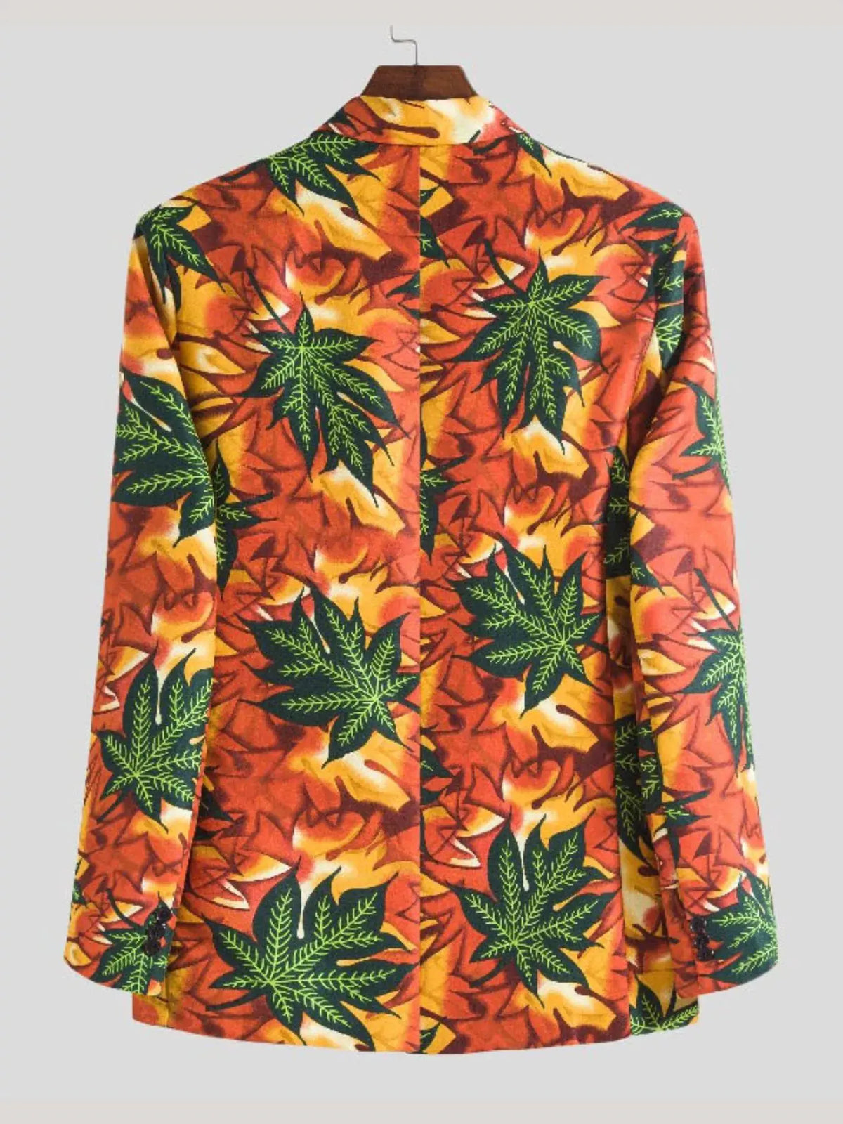 Men's Plus Size Vibrant Leaf Print Blazer by Trendsi