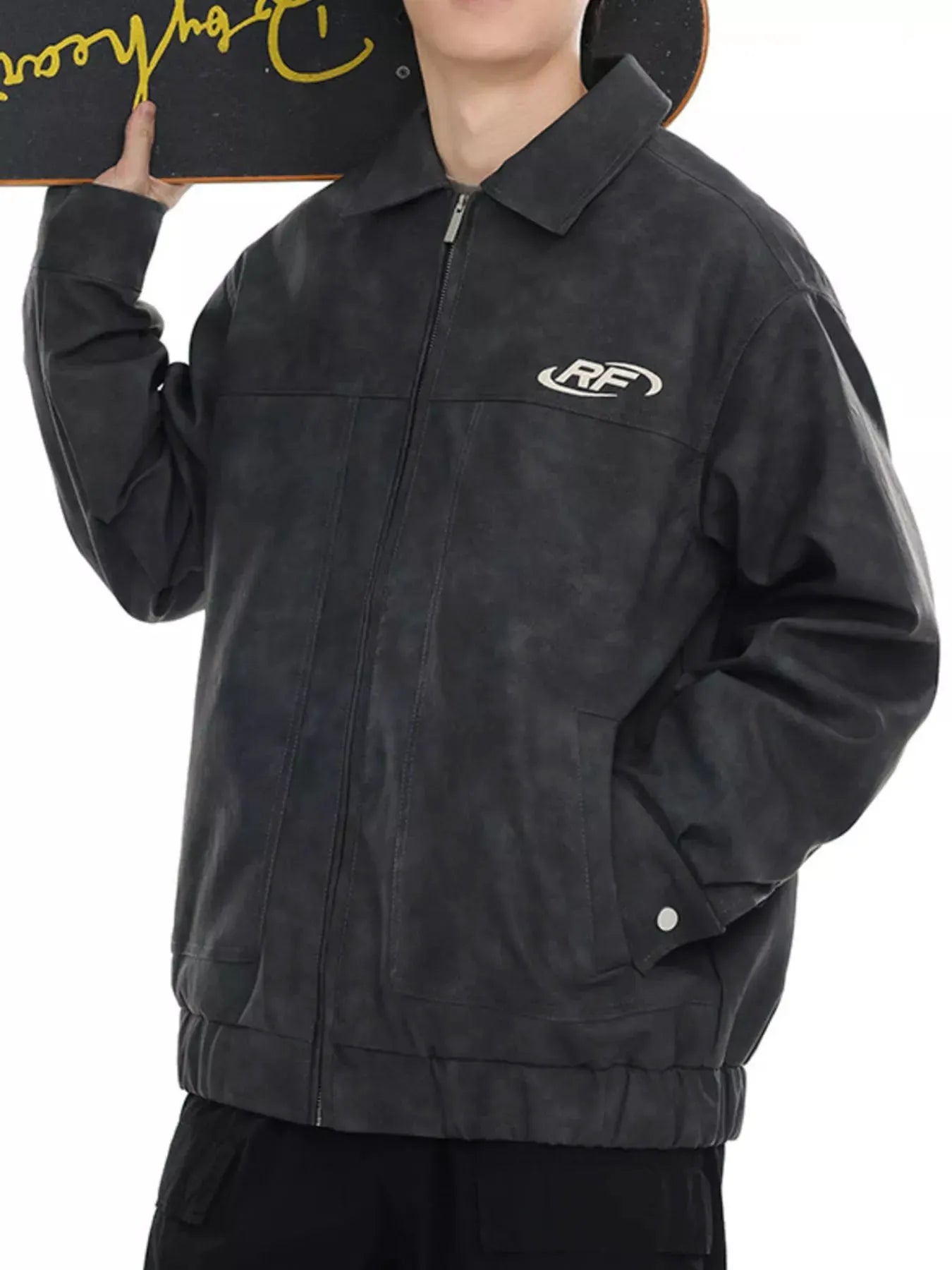 Men's Plus Size Wash Zip-Up Jacket by Partner Label