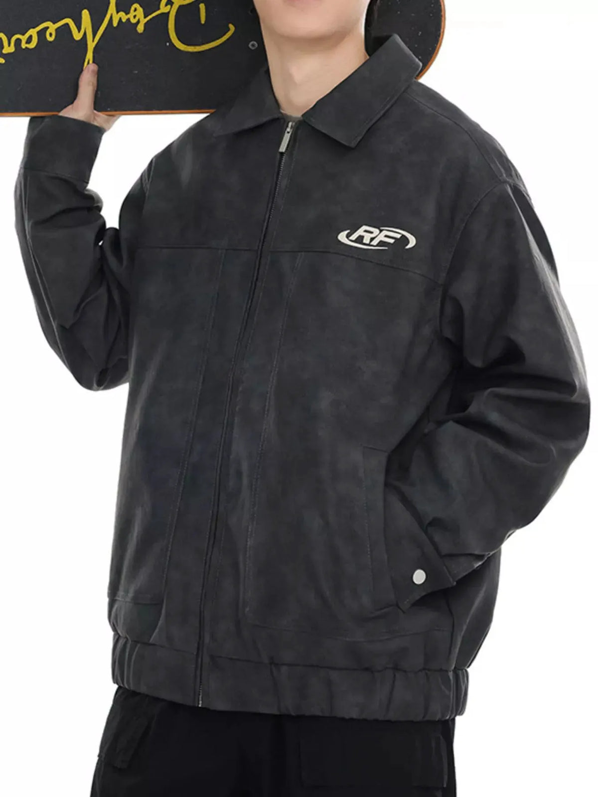 Men's Plus Size Wash Zip-Up Jacket by Partner Label