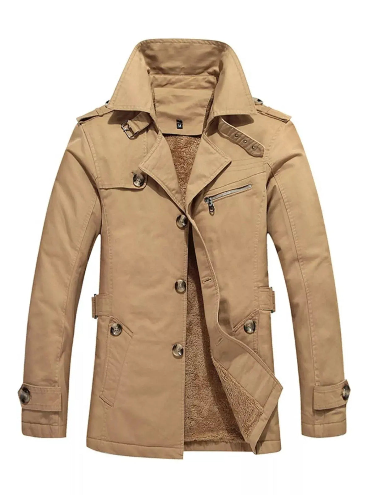 Men’s Plus Size Button Up Long Sleeve Coat | Partner Labels Selection by Partner Label
