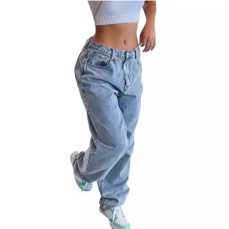 Casual Retro Loose Denim Trousers Women by Maiden-Art
