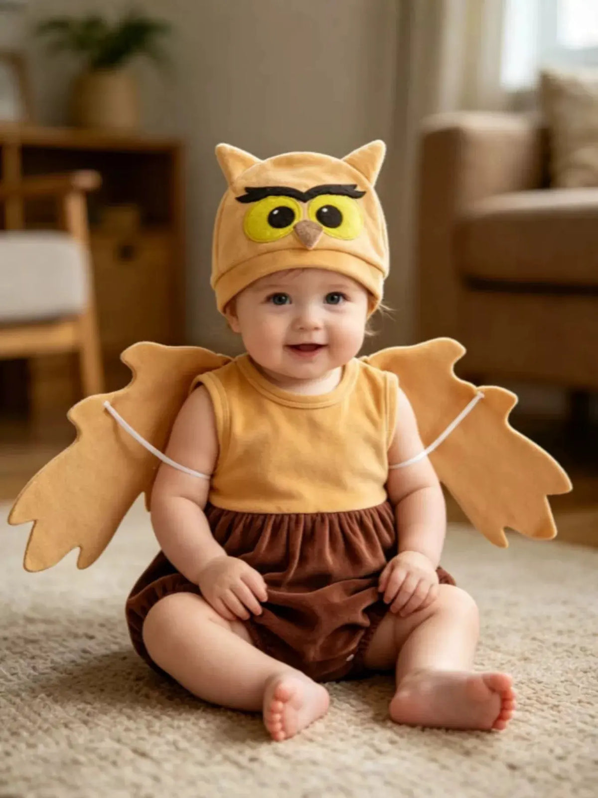 Children's Owl Wings Top and Bottom Set with Hat by Trendsi